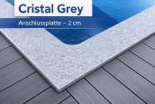 Preview: Cristal Grey Anschlussplatte 60 × 40 × 2 cm - pro m²