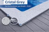 Preview: Cristal Grey Eckplatte 43 x 43 x 3 cm