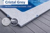 Preview: Cristal Grey Granit-Beckenrandstein-Set