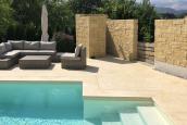 Preview: Travertin beige Beckenrandstein-Set