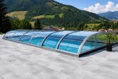 Preview: Poolüberdachung Arizona Exklusiv, hohe Ausführung, Außenmaß L 9,50 m x B 4,25 m