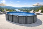 Preview: Stahlwandpool Set oval DESIGN Stone-pulsar PREMIUM 5,48 x 3,66 x 1,32 m