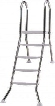 EDELSTAHLLEITER 5 + 2 stufig (Pools 1,35 m) 60 cm versenkt
