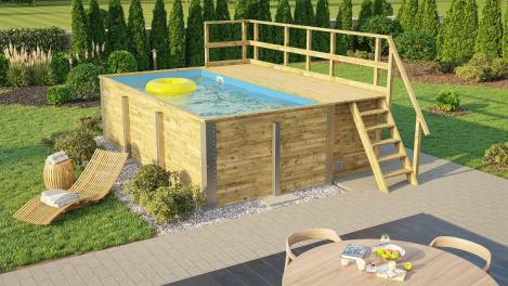 Massivholzpool 595 G1 Rechteck