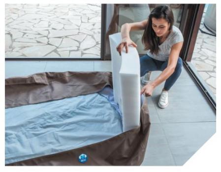 SPA VITA Whirlpool , Halbstarre Gewebe Struktur-ohne Luft, 4 Personen SPA, beheizter Pool Outdoor & Indoor inkl. 5 Möbel