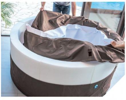 SPA VITA Whirlpool , Halbstarre Gewebe Struktur-ohne Luft, 4 Personen SPA, beheizter Pool Outdoor & Indoor inkl. 5 Möbel