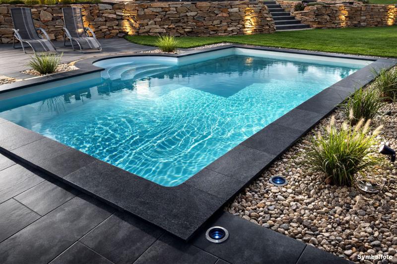 Preview: Padang Dark Granit-Beckenrandstein-Set