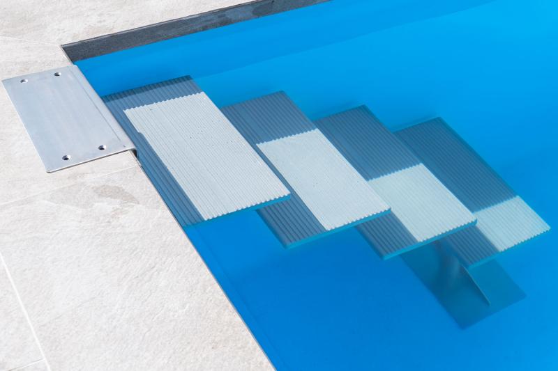 Styroporsteinpool Set ELEGANCE mit Edelstahltreppe