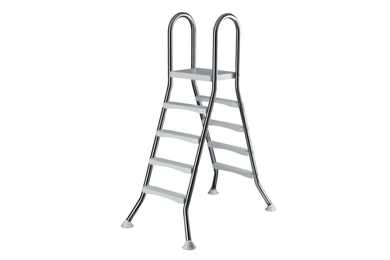 Preview: Stahlwandpool Set oval DESIGN weiß-grau PREMIUM