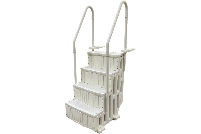 Einbautreppe Festiva II 4-stufig mit zwei Handläufen, weiß