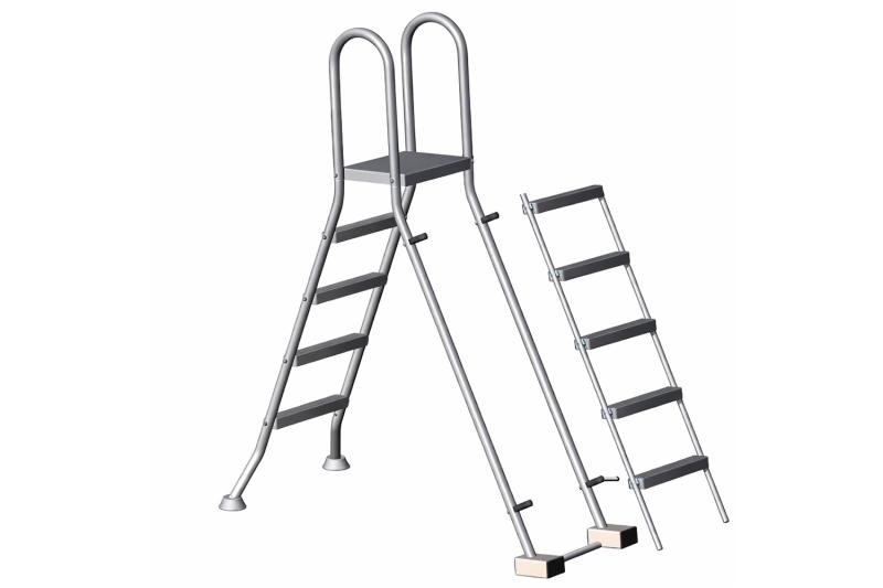 Edelstahl-Sicherheitsleiter für Pools mit 1,35 m Tiefe