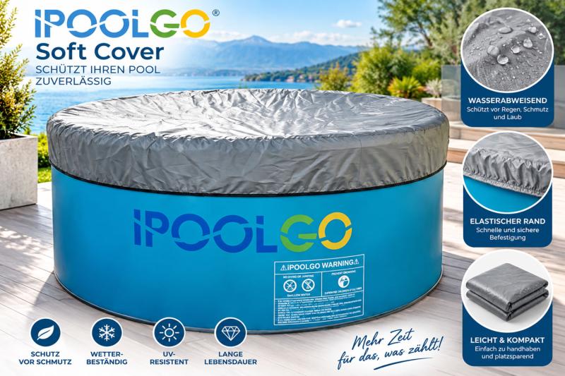 iPoolGo Soft-Cover, flexible Poolabdeckung der Marke IpoolGo zum Schutz vor Schmutz und Wärmeverlust.