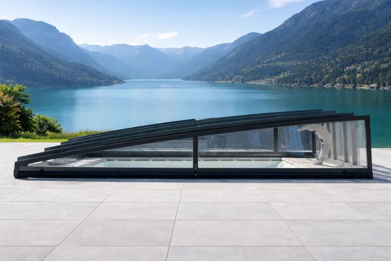 Poolüberdachung Avantgarde - AKTION - inkl. Transport, Außenmaß L 8,08 m x B 5,04 m