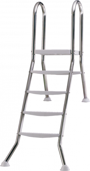 EDELSTAHLLEITER 5 + 2 stufig (Pools 1,35 m) 60 cm versenkt