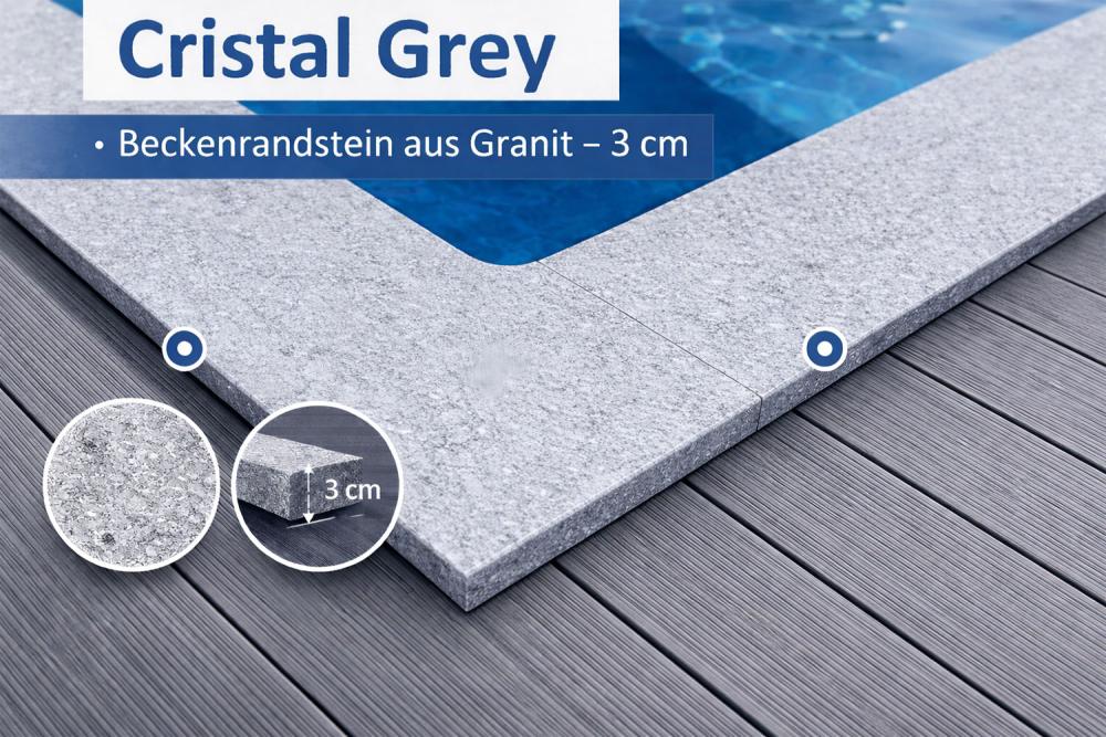 Cristal Grey Granit-Beckenrandstein-Set
