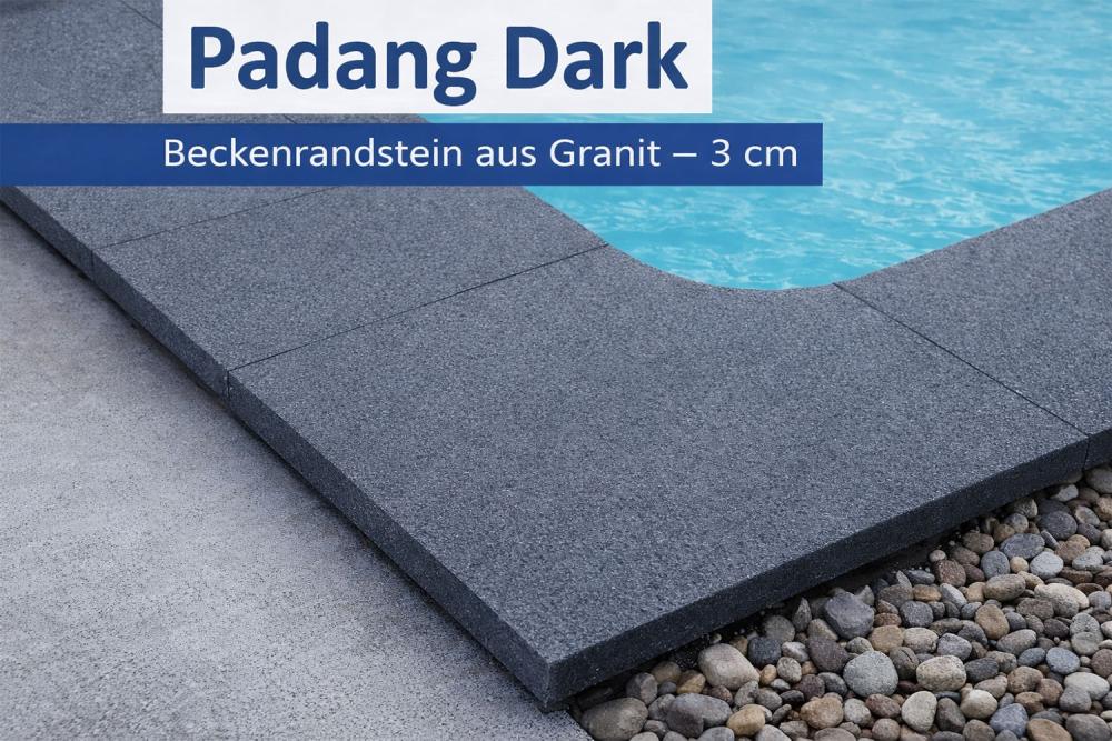 Padang Dark Granit-Beckenrandstein-Set
