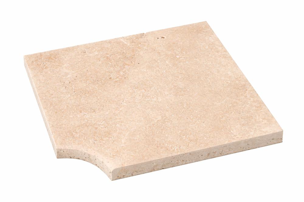 Travertin beige Eckplatte 45 x 45 x 3 cm