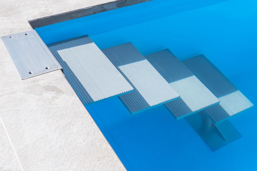 Styroporsteinpool Set ELEGANCE mit Edelstahltreppe