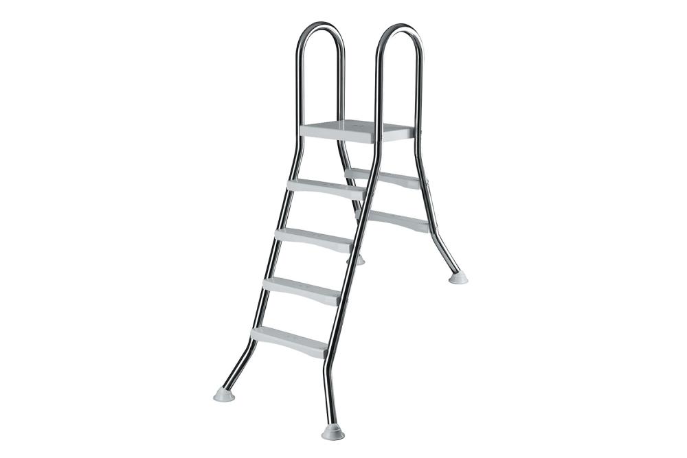 Edelstahlleiter 4+1- oder 4+2- oder 5+2-stufig