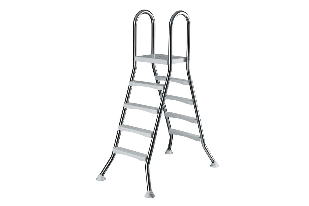 Stahlwandpool Set oval DESIGN weiß-grau PREMIUM