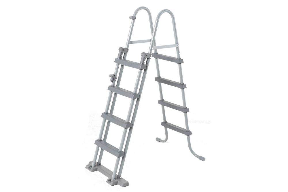 Stahlwandpool Set rund DESIGN weiß-grau