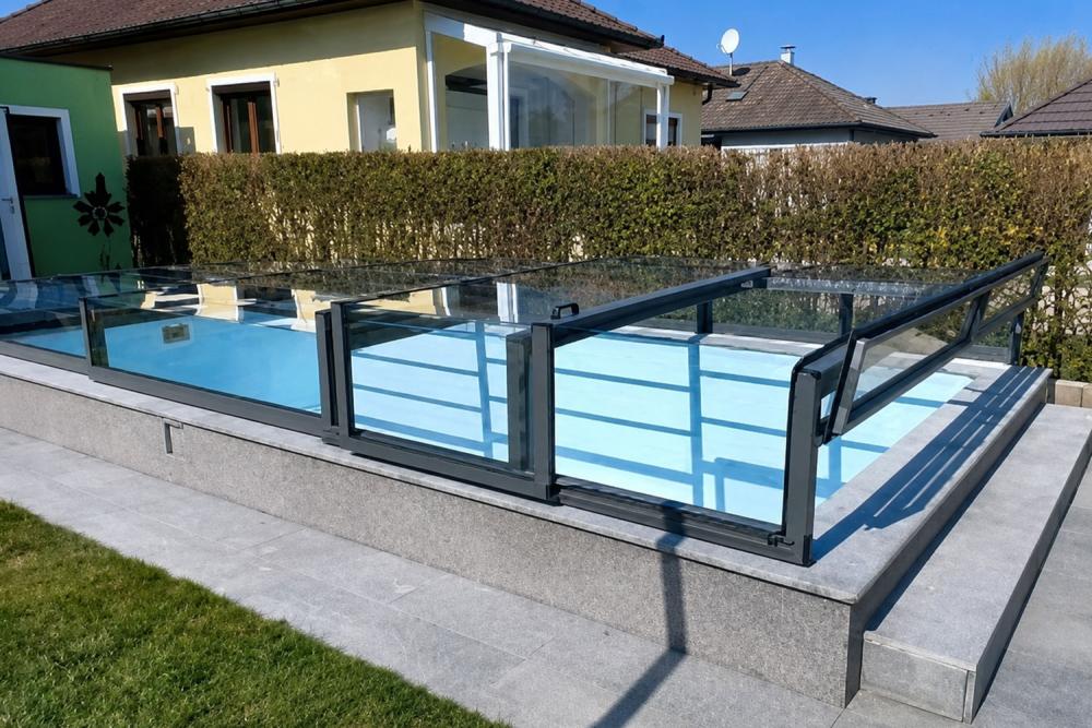 Poolüberdachung Nevada plus, hohe Ausführung