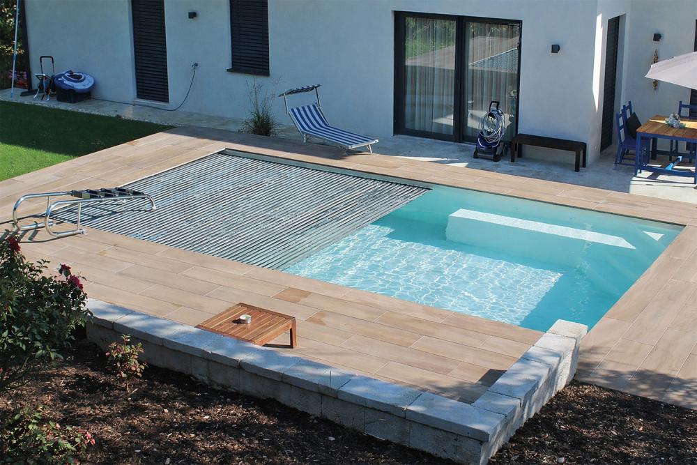 Styroporsteinpool Set PREMIUM - WAVE mit Unterflurrollladen