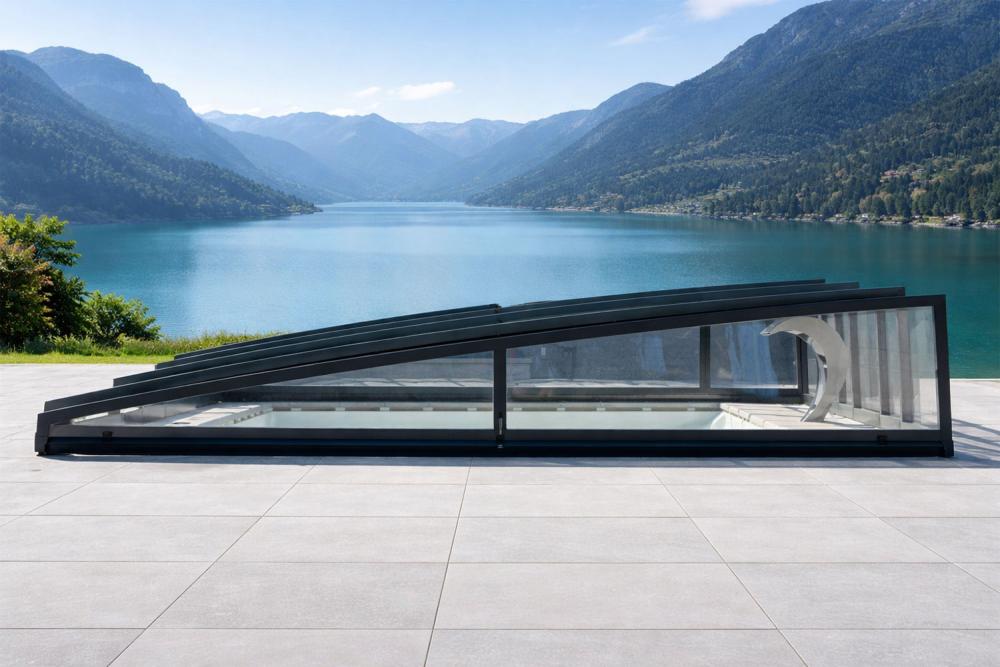 Poolüberdachung Avantgarde - AKTION - inkl. Transport, Außenmaß L 8,08 m x B 5,04 m