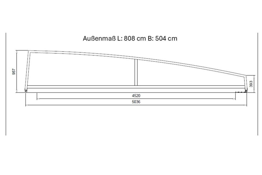 Poolüberdachung Avantgarde - AKTION - inkl. Transport, Außenmaß L 8,08 m x B 5,04 m