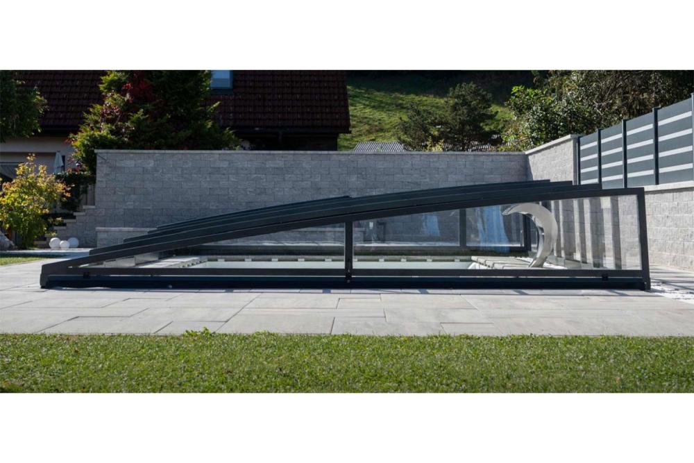 Poolüberdachung Avantgarde - AKTION - inkl. Transport, Außenmaß L 8,08 m x B 5,04 m