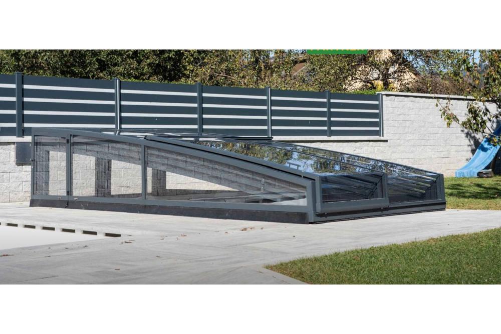 Poolüberdachung Avantgarde - AKTION - inkl. Transport, Außenmaß L 8,08 m x B 5,04 m